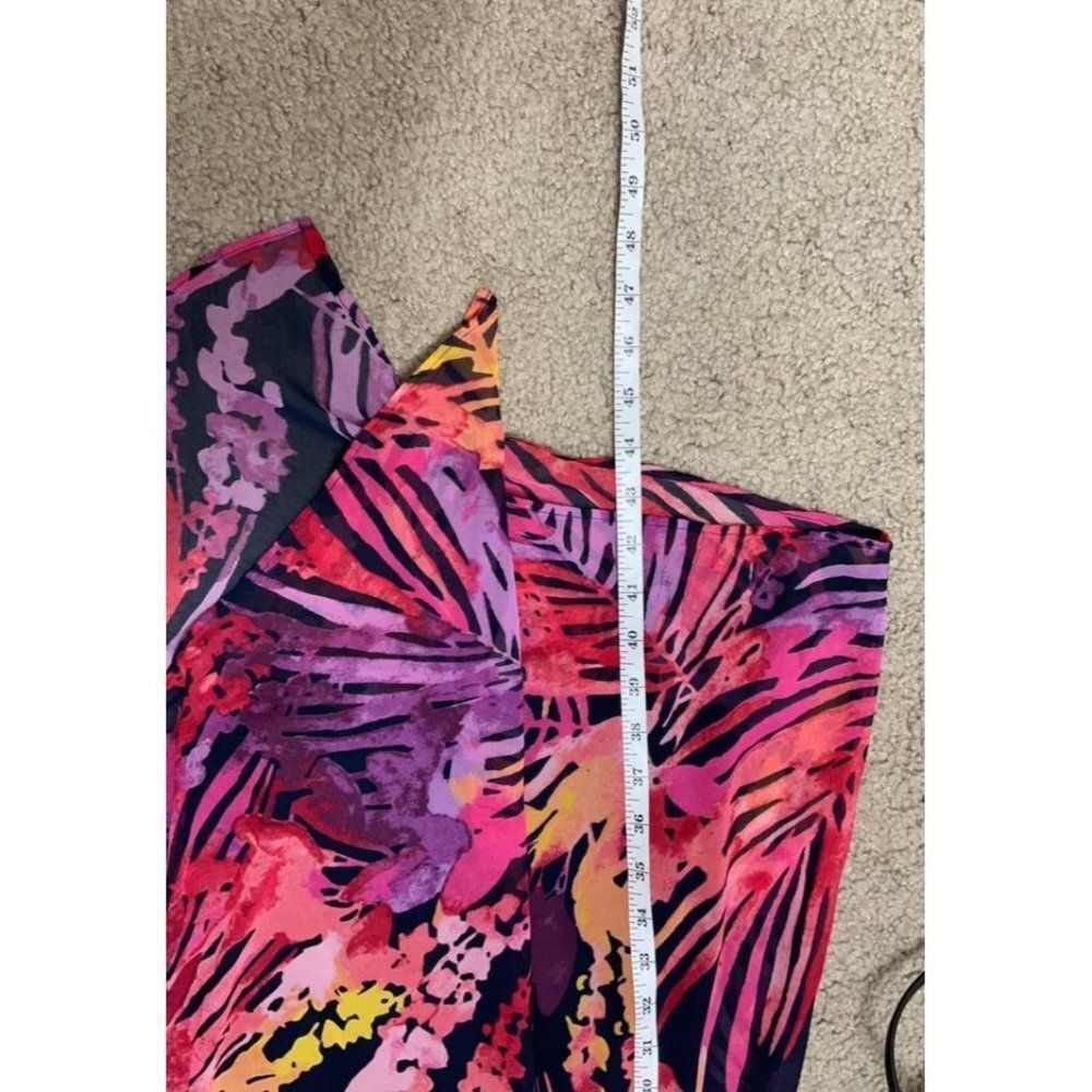 LANE Bryant 26/28 bold print summer dress pink purple yellow blue - Picture 8 of 9
